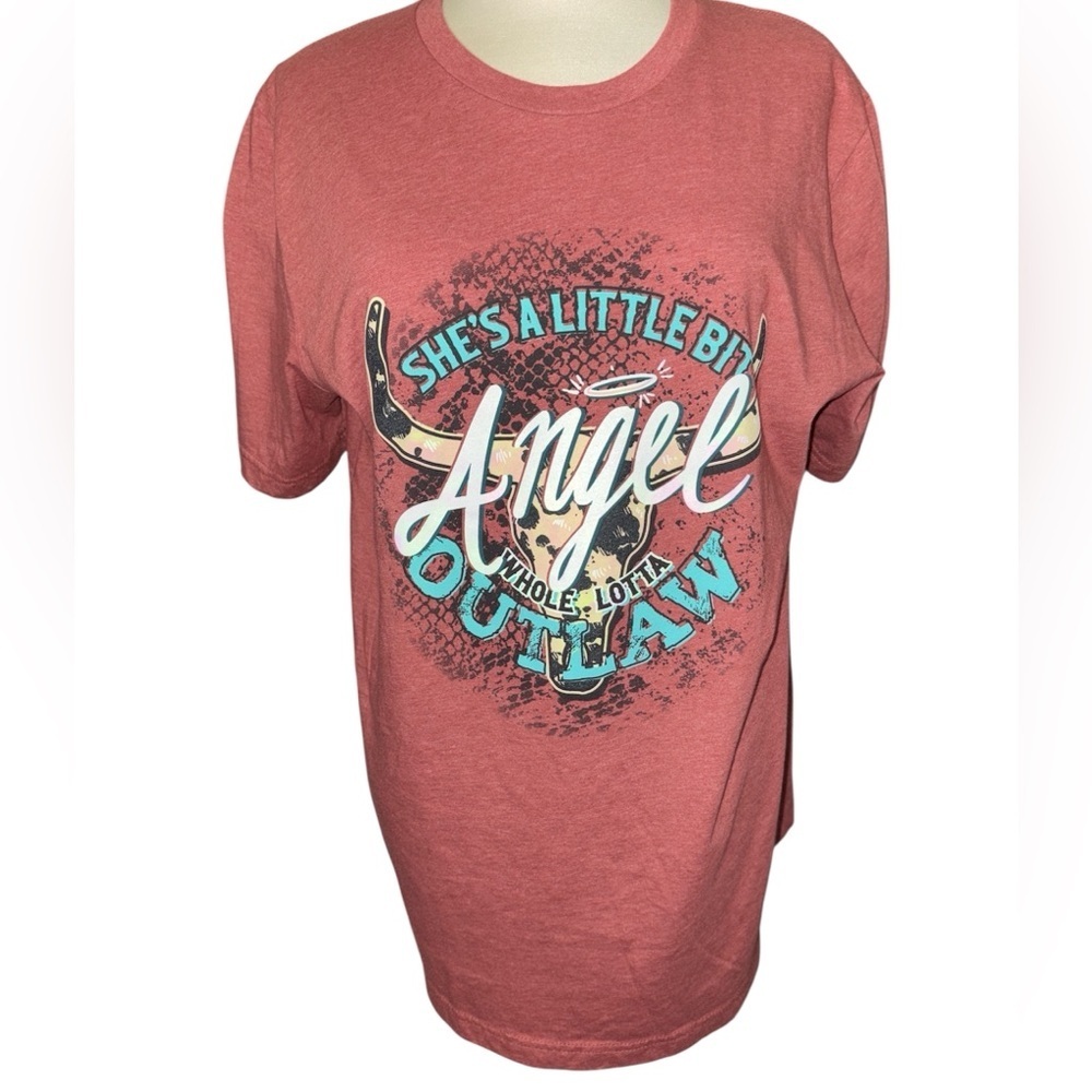 Lulu Mac graphic T-shirt short sleeves crew neck western vibe Size X-Large